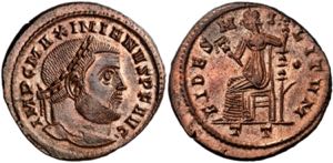 (305 d.C.). Galerio Maximiano. Ticinum. ... 