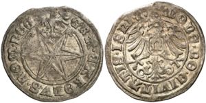 1527. Carlos I. Isny. 1 batzen. (Kr. MB17 ... 
