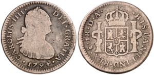 1794. Carlos IV. Santiago. DA. 1 real. (AC. ... 