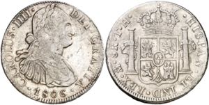 1806. Carlos IV. México. TH. 8 reales. (AC. ... 