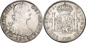 1804. Carlos IV. Potosí. PJ. 8 reales. (AC. ... 