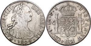 1806. Carlos IV. Potosí. PJ. 8 reales. (AC. ... 