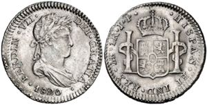 1820. Fernando VII. Lima. JP. 1 real. (AC. ... 