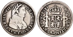 1811. Fernando VII. Santiago. FJ. 2 reales. ... 