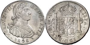 1808. Fernando VII. México. TH. 8 reales. ... 