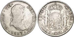 1817. Fernando VII. México. JJ. 8 reales. ... 