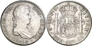 1818. Fernando VII. Potosí. PJ. 8 reales. ... 
