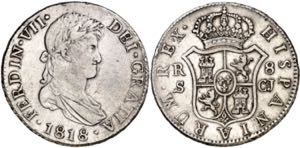 1818. Fernando VII. Sevilla. CJ. 8 reales. ... 
