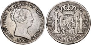 1853. Isabel II. Madrid. 10 reales. (AC. ... 