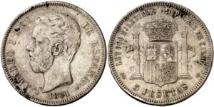 1871*18-8. Amadeo I. SDM. 5 pesetas. (AC. ... 