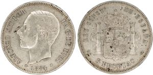 1884*1884. Alfonso XII. MSM. 5 pesetas. (AC. ... 