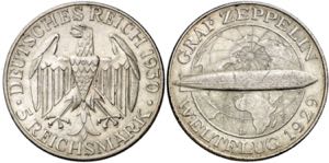 Alemania. 1930. D (Múnich). 5 reichsmark. ... 