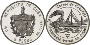 Cuba. 1993. 5 pesos. (Kr. 524.2). Historia ... 