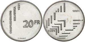 Suiza. 1991. B (Berna). 20 francos. (Kr. ... 