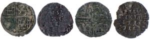 Alfonso X (1252-1284). Lote de 4 dineros de ... 