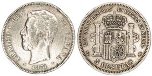1871*1871. Amadeo I. SDM. 5 pesetas. Lote de ... 