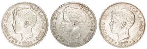 1896*1897 y 1898. Alfonso XIII. 5 pesetas. ... 