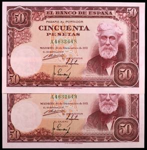 1951. 50 pesetas. (Ed. D63a) (Ed. 462a). 31 ... 