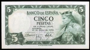 1954. 5 pesetas. (Ed. D67) (Ed. 466). 22 de ... 