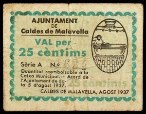 Caldes de Malavella. 25 céntimos. (T. 694). ... 