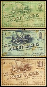 Canet de Mar. 50 céntimos, 1 y pesetas. (T. ... 
