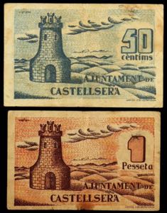 Castellserà. 50 céntimos y 1 peseta. (T. ... 