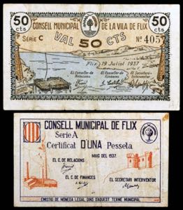 Flix. 50 céntimos y 1 peseta. (T. 1189 y ... 
