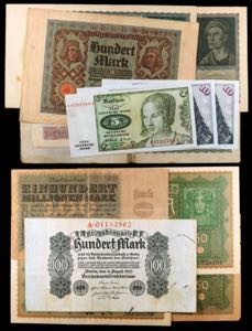 Alemania. 16 billetes de distintos valores y ... 