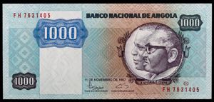 Angola. 1987. Banco Nacional. 1000 kwanzas. ... 