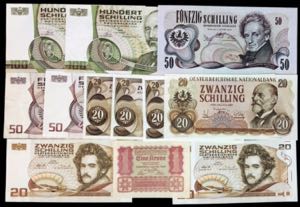 Austria. 12 billetes de diversos valores y ... 