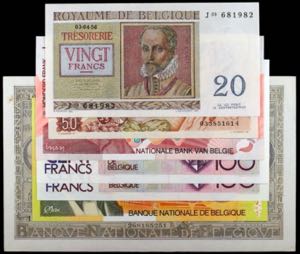 Bélgica. 1943 a 1995. Banco Nacional. 20, ... 