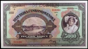 Checoslovaquia. 1920. 5000 coronas. (Pick ... 