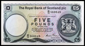 Escocia. 1982. Banco Real. 5 libras. (Pick ... 