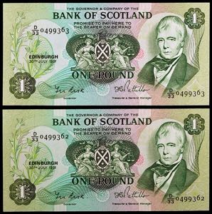 Escocia. 1981. Banco de Escocia. 1 libra. ... 