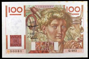 Francia. 1952. Banco de Francia. 100 ... 