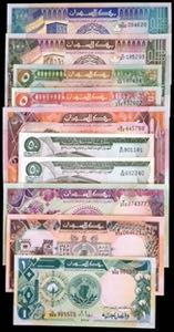 Sudán. 10 billetes de diversos valores y ... 