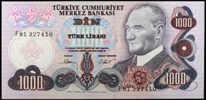 Turquía. L. 1970. Banco Central. 1000 ... 