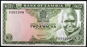 Zambia. s/d (1974). Banco de Zambia. 2 ... 