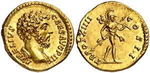 (159-160 d.C.). Marco Aurelio. Áureo. ... 