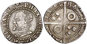 1598. Felipe II. Barcelona. 1 croat. (Cal. ... 