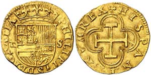 s/d. Felipe II. Sevilla. . 1 escudo. (Cal. ... 