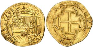 s/d. Felipe II. Burgos. 2 escudos. (Cal. 34, ... 