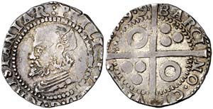 1599. Felipe III. Barcelona. 1 croat. (Cal. ... 