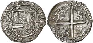 1599. Felipe III. Valladolid. . 2 reales. ... 