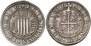 1611. Felipe III.  Zaragoza. 8 reales. (Cal. ... 