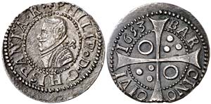 1653. Felipe IV. Barcelona. 1 croat. (Cal. ... 