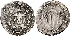 1624. Felipe IV. Valencia. 1 divuitè. (Cal. ... 