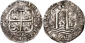 1655. Felipe IV. Potosí. E. 8 reales. (Cal. ... 
