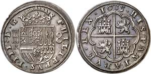 1635. Felipe IV. Segovia. R. 8 reales. (Cal. ... 