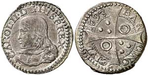 1693. Carlos II. Barcelona. 1 croat. (Cal. ... 